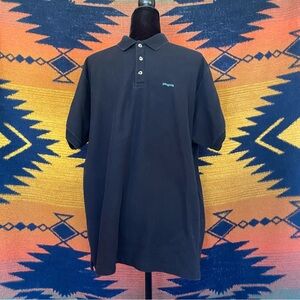 Patagonia Men’s Black Polo shirt. Collar. Button top. 100% Cotton. XL. Like New!